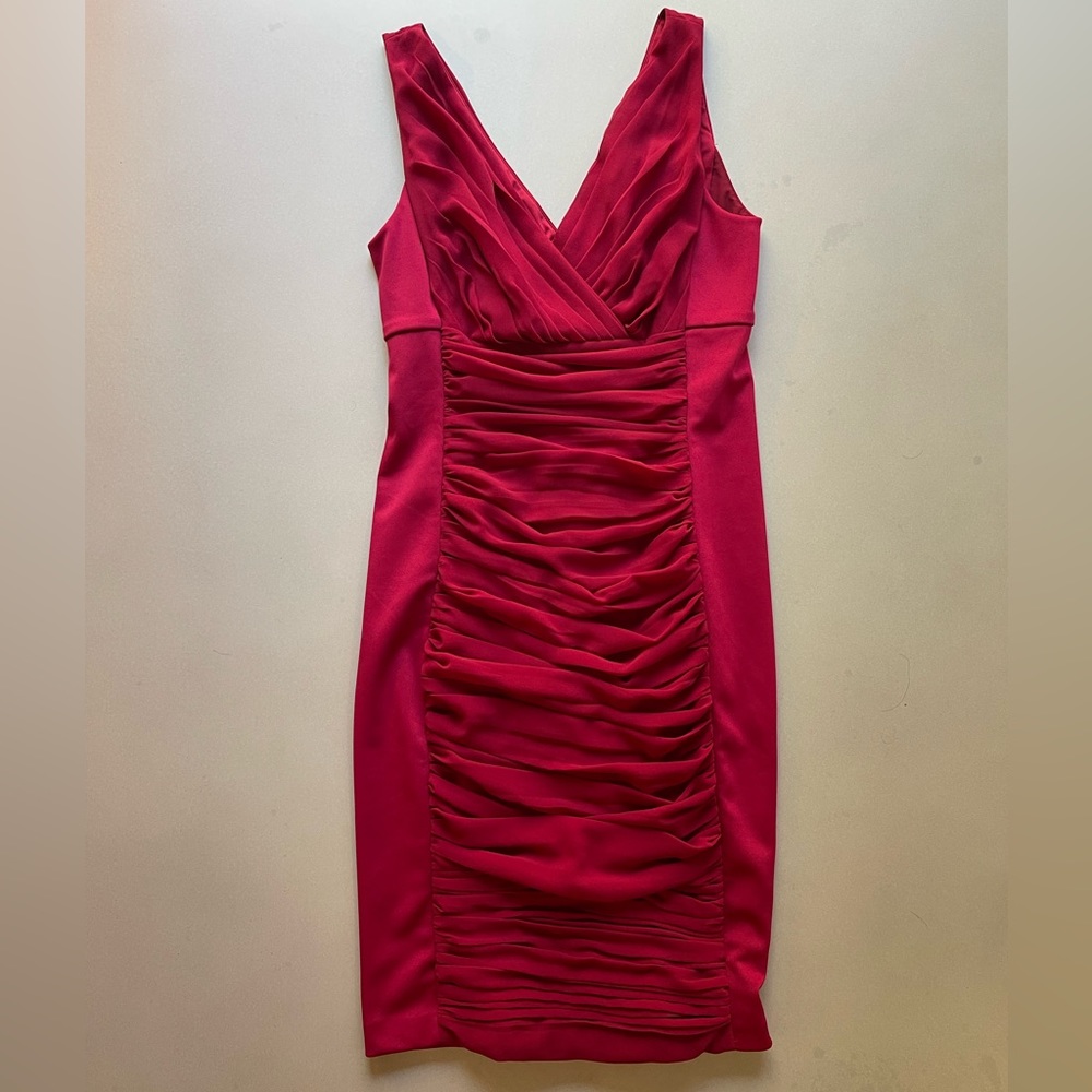 Red Ruched Mini Dress